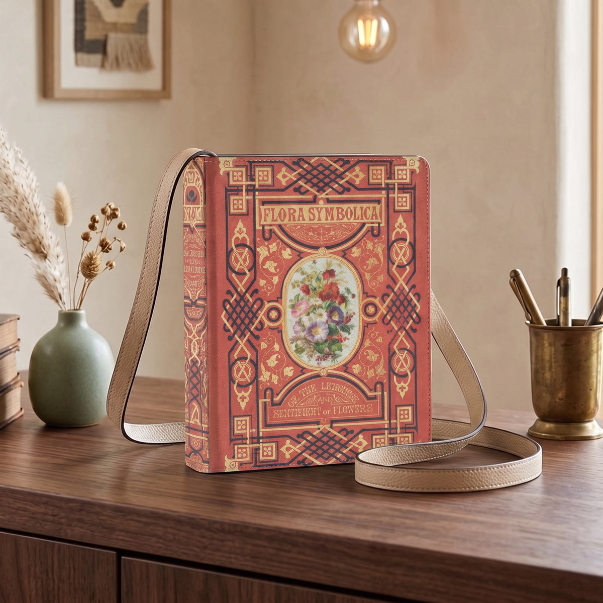 Victorian Vintage Book Flora Symbolica Book-Shaped Purse