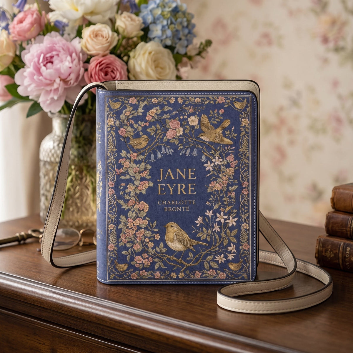 Jane Eyre Book-Shaped Purse, Charlotte Bronte Literary Crossbody Bag