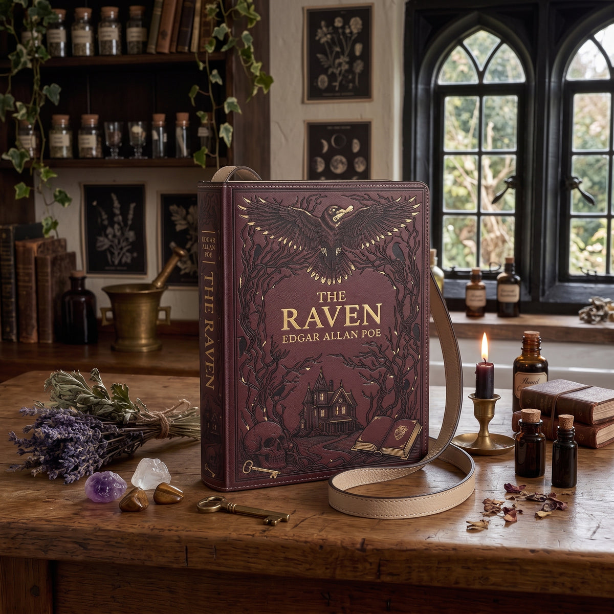 The Raven by Edgar Allan Poe Book-Shaped Purse