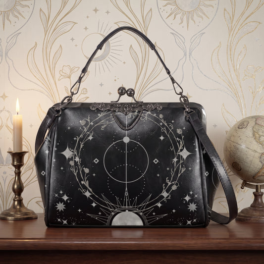 Silver Celestial Kisslock Bag