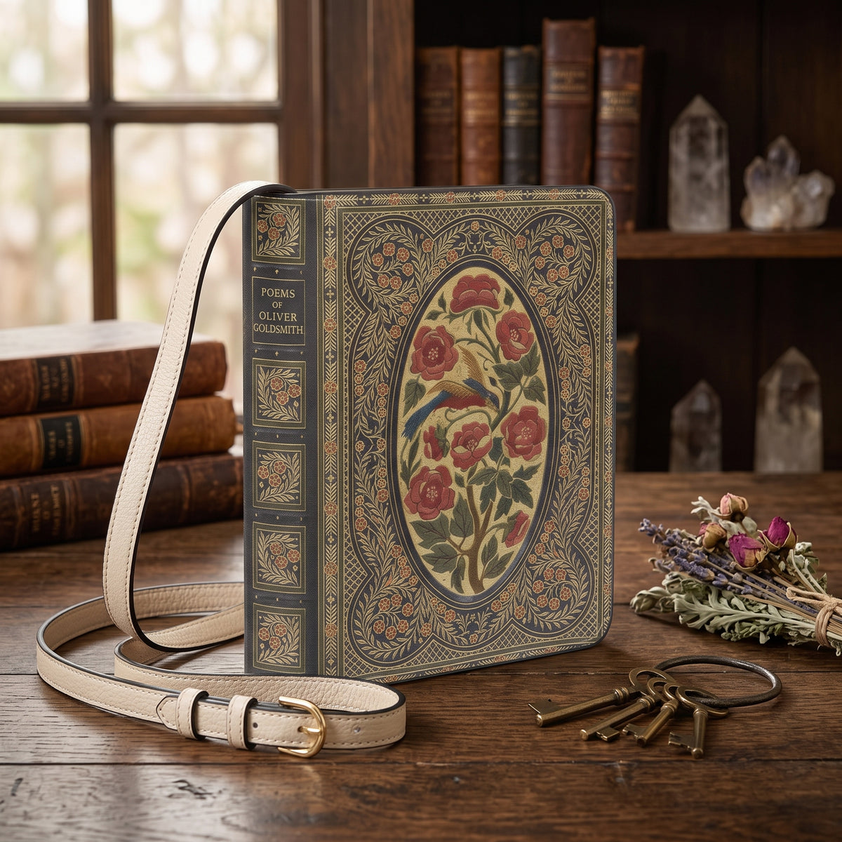 Victorian Poetry Book-Shaped Purse
