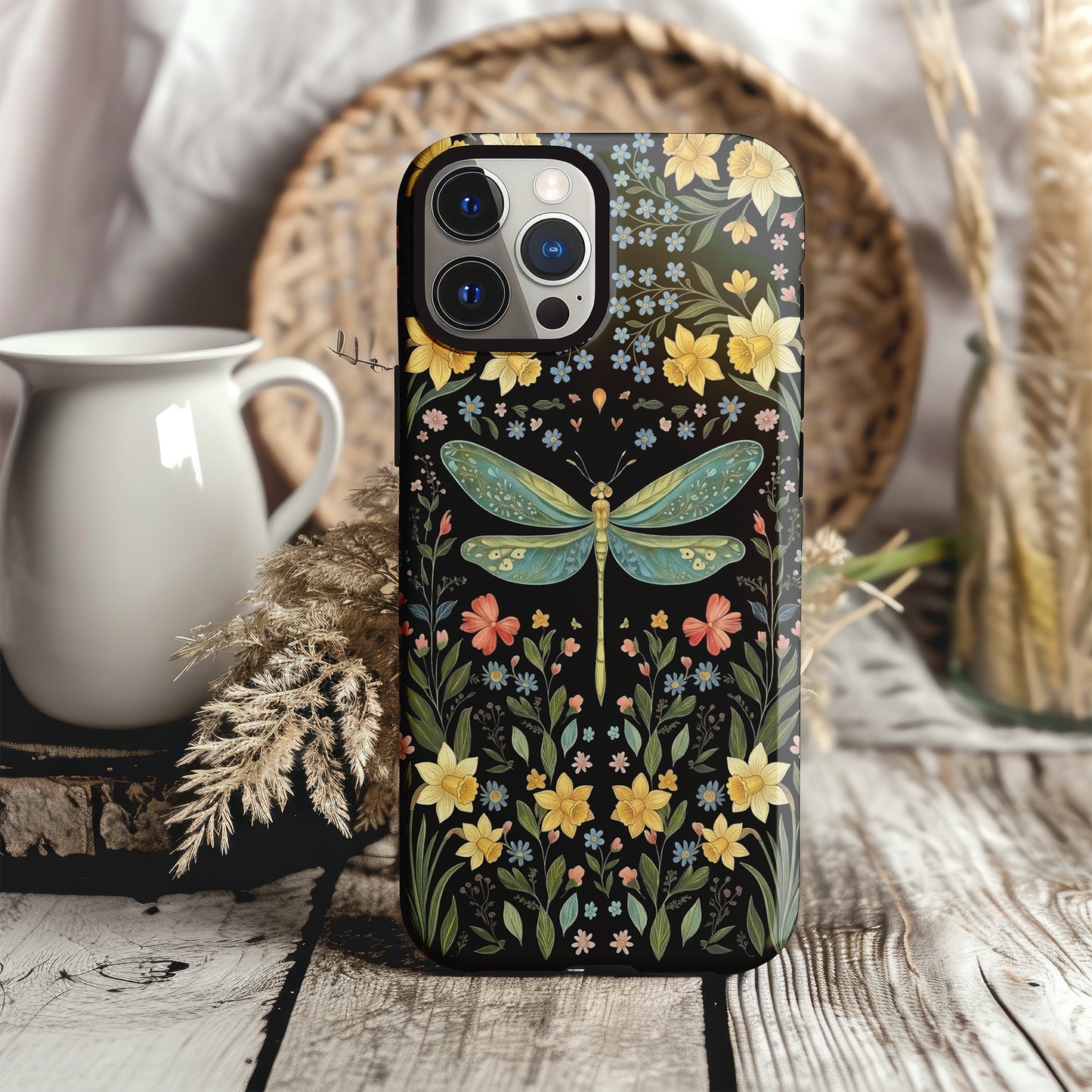Dragonflies & Daisies Cottagecore Phone Case