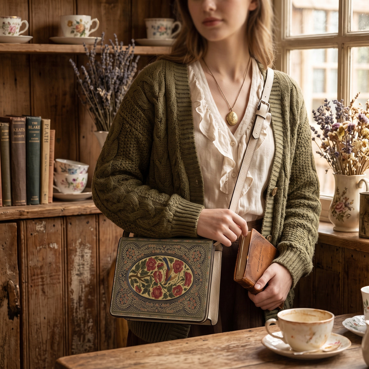 Victorian Poetry Book-Shaped Purse