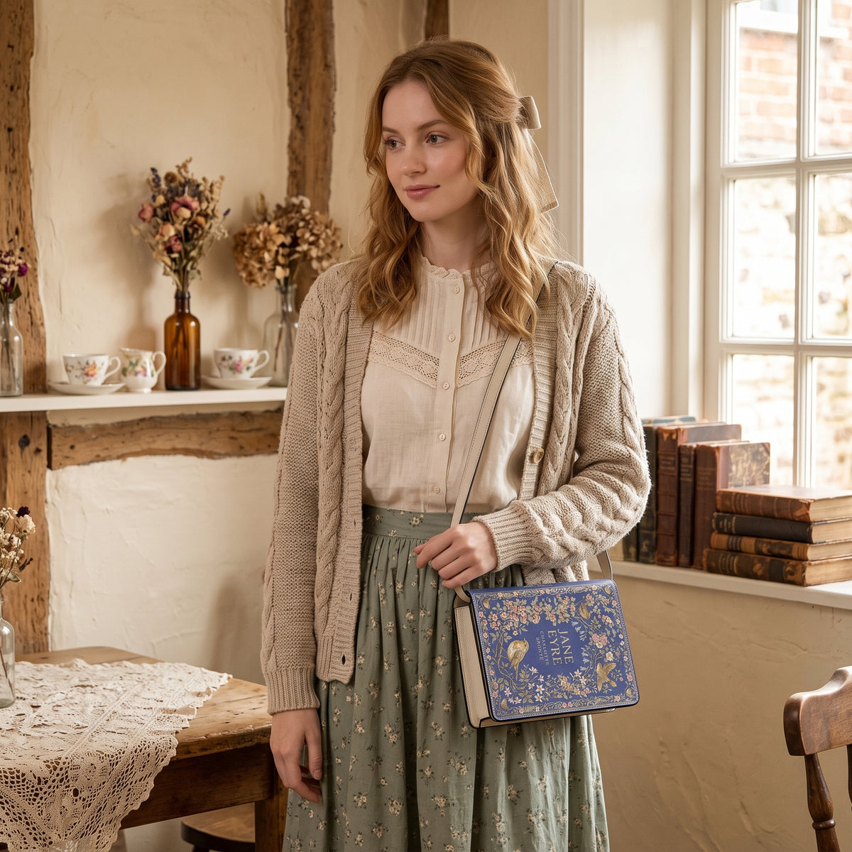 Jane Eyre Book-Shaped Purse, Charlotte Bronte Literary Crossbody Bag