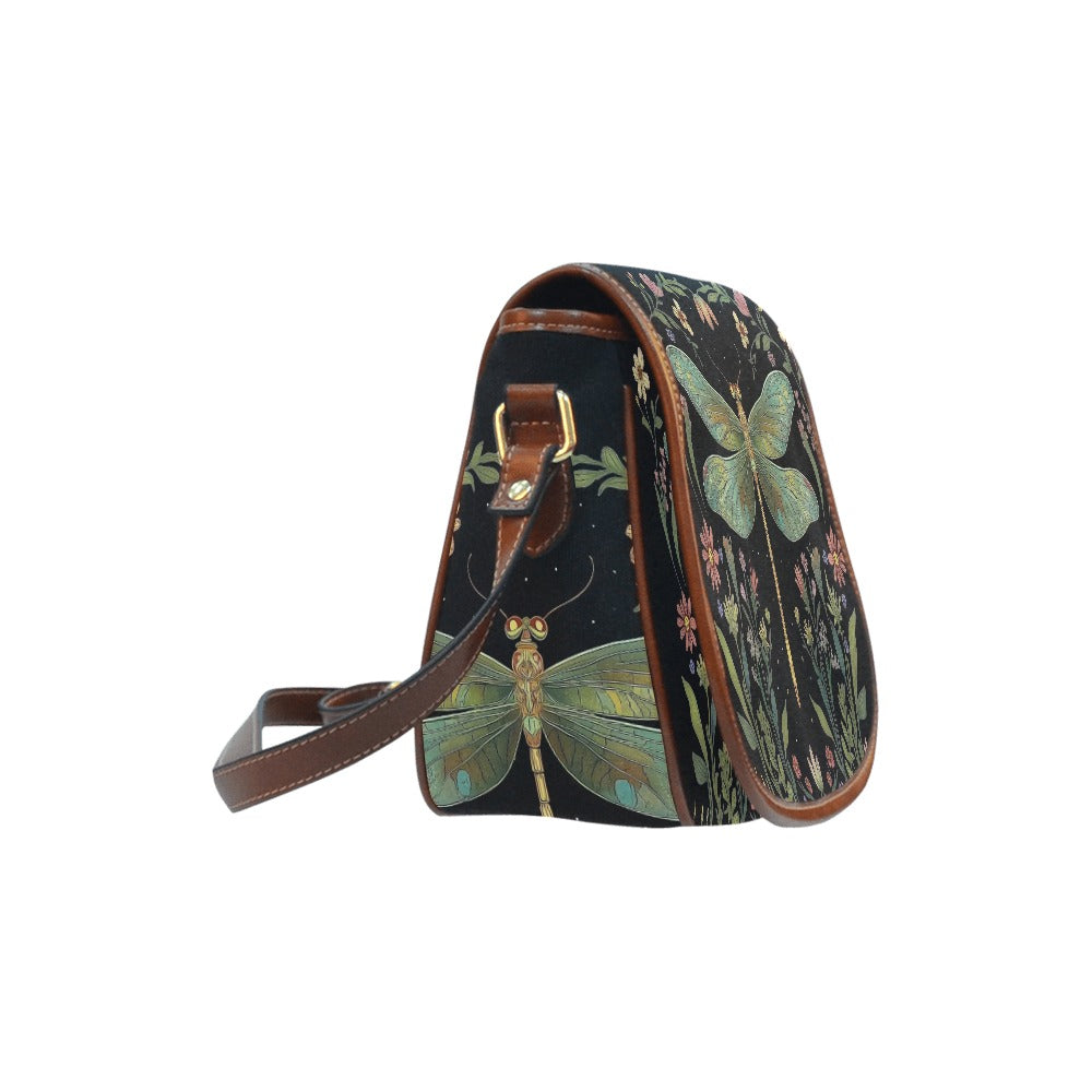 Dragonfly Crossbody Saddle Bag Purse