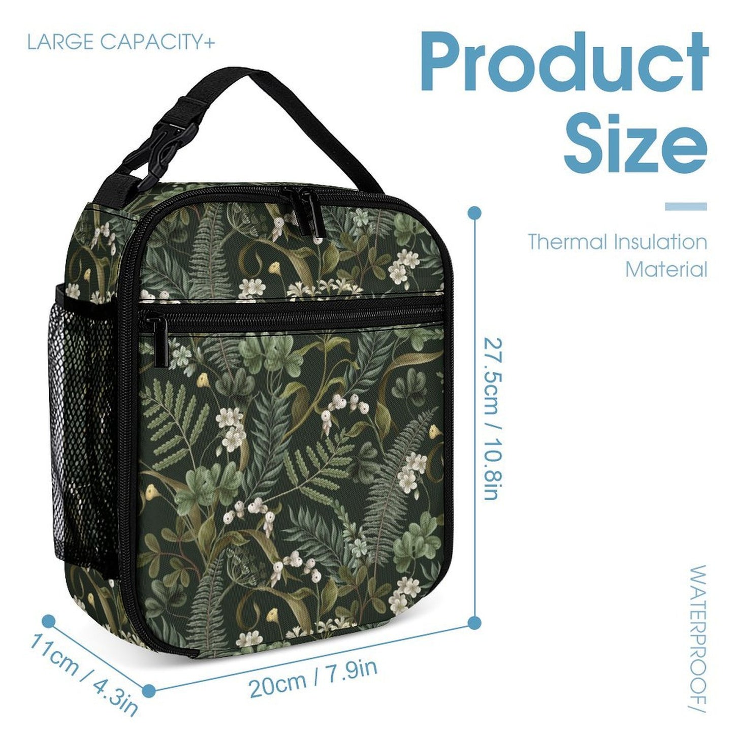 Green Botanical Cottagecore School Bag Set