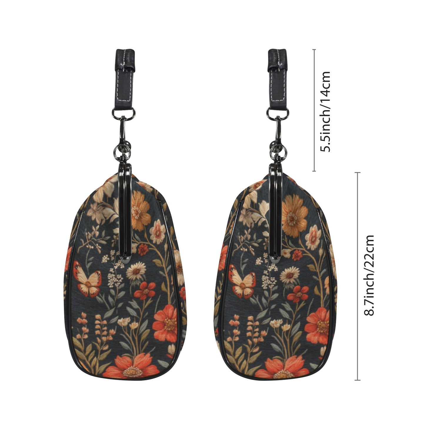 Fox and Flowers Kisslock Purse