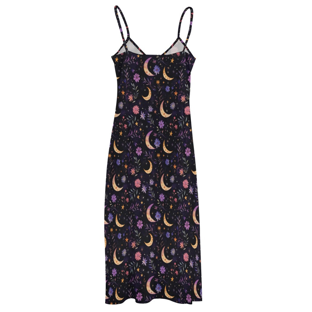 Ethereal Flowers & Moons Maxi Dress