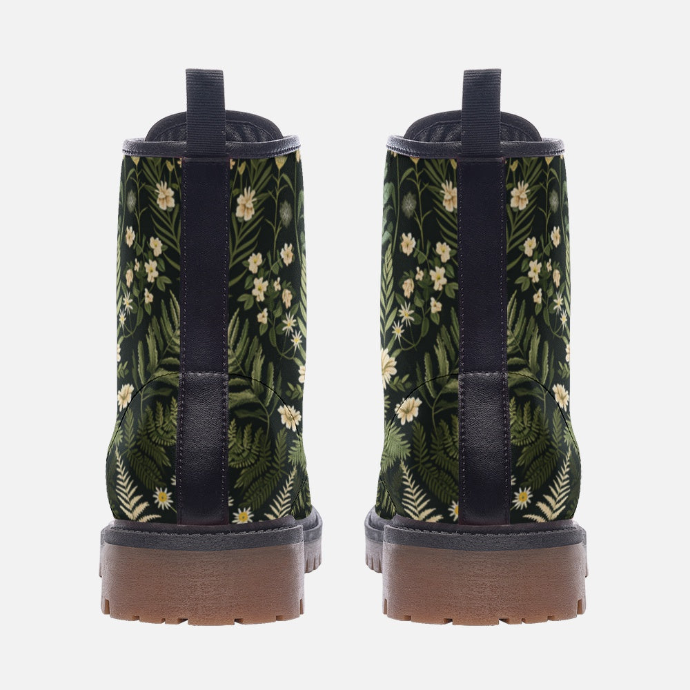 Dark Forest Ferns & Flowers Vegan Boots