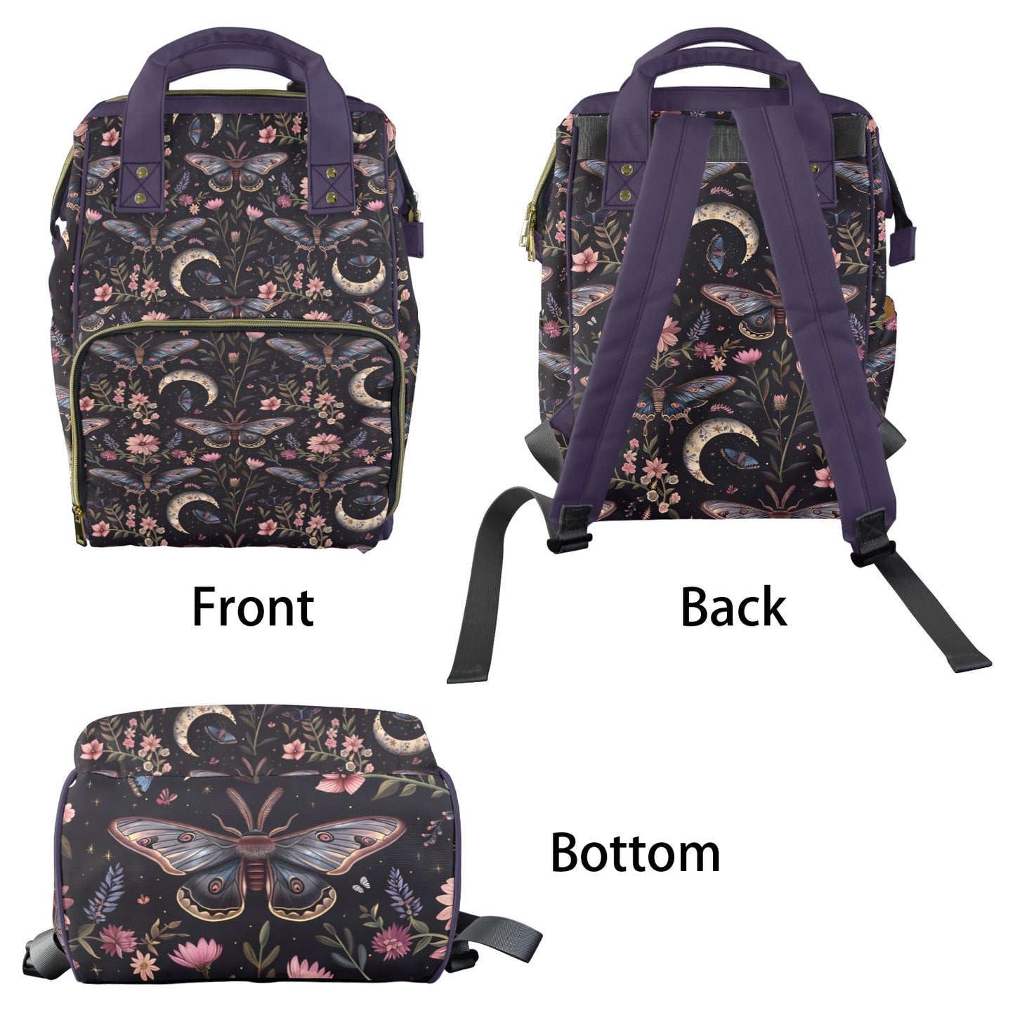 Night Garden Butterflies Moons Diaper Backpack