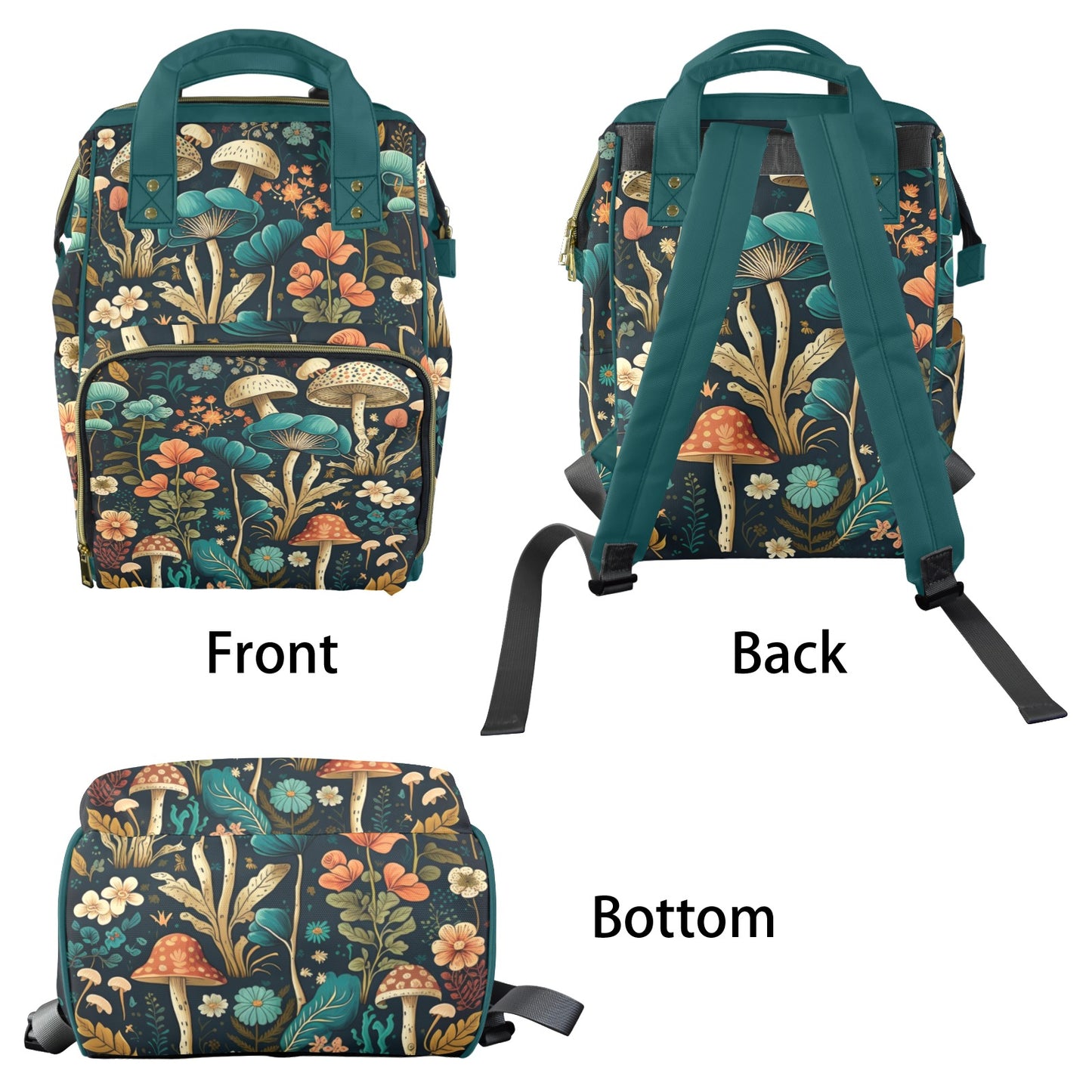 Boho Mushroom Mushroomcore Diaper Backpack