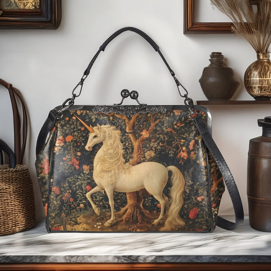 Medieval Unicorn Kisslock Bag