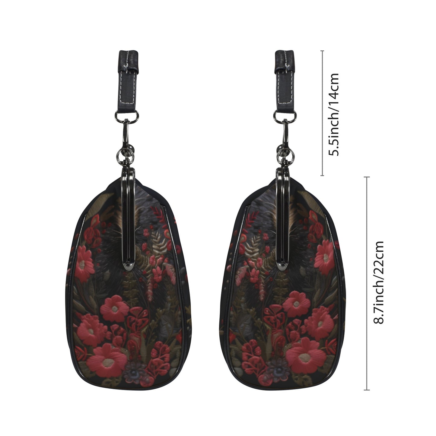 Raccoon and Flowers Kisslock Bag