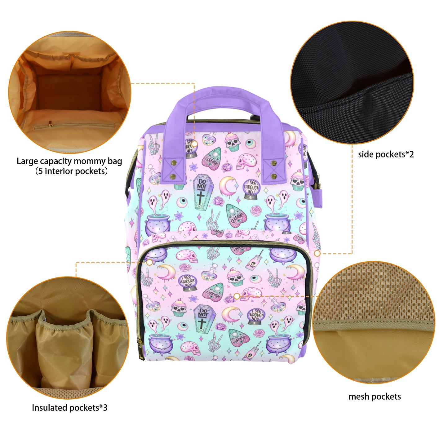 Pastel Kawaii Witchy Diaper Backpack