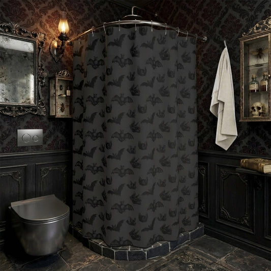 Gothic Bats Shower Curtain & Bath Mat