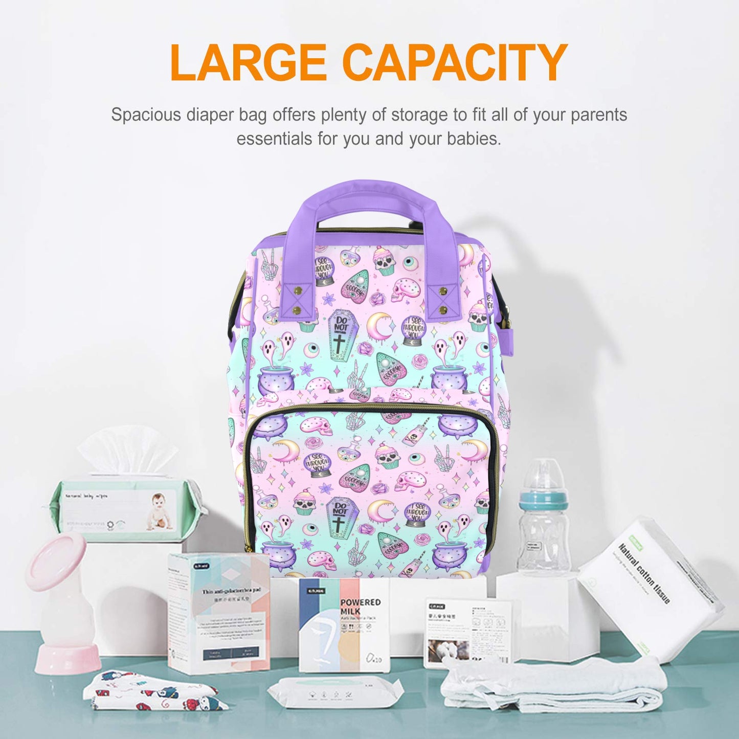 Pastel Kawaii Witchy Diaper Backpack