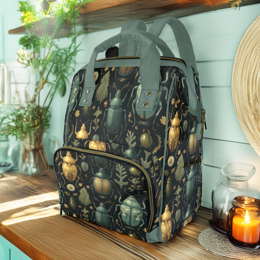 Whimsical Beetles Diaper Bag Backpack