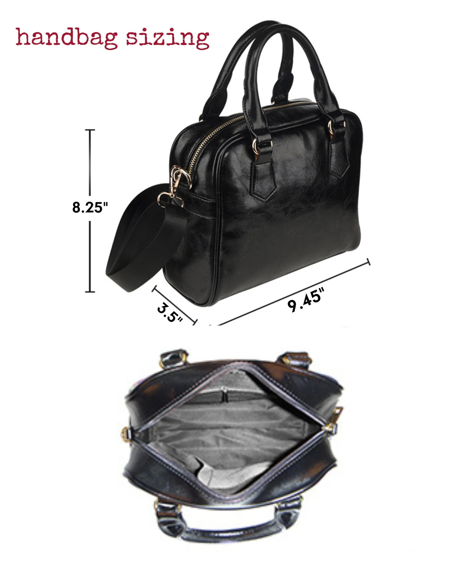 Faux-Embroidered Fox Vegan Leather Bowler Purse
