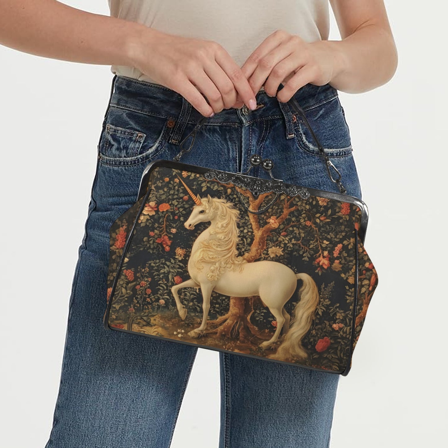 Medieval Unicorn Kisslock Bag