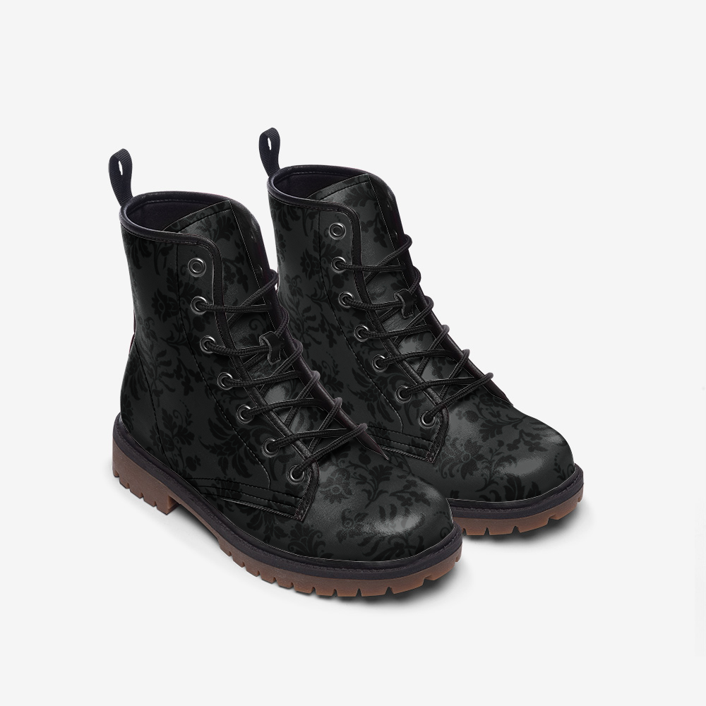 Black Gothic Brocade Boots