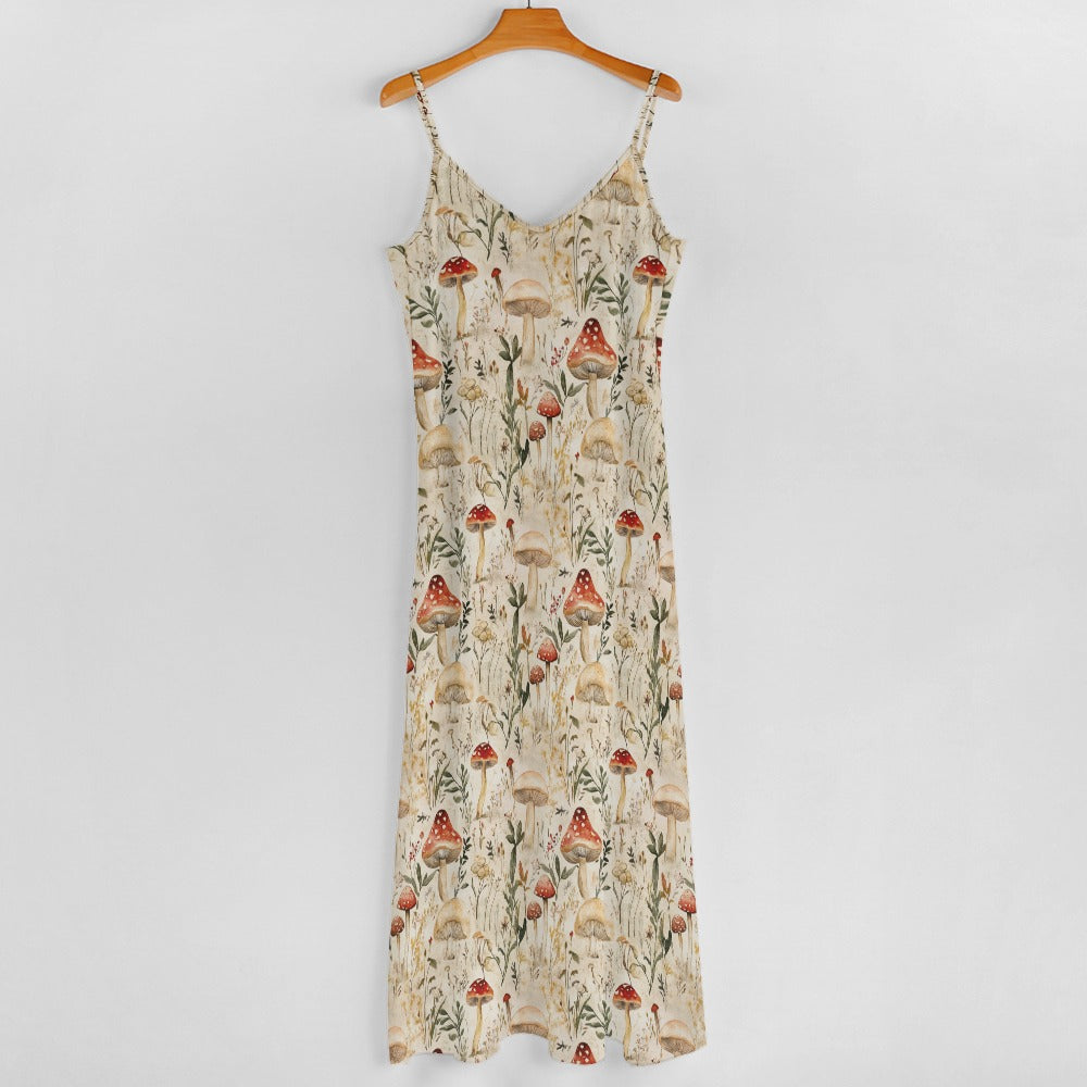 Cottagecore Mushrooms Maxi Dress