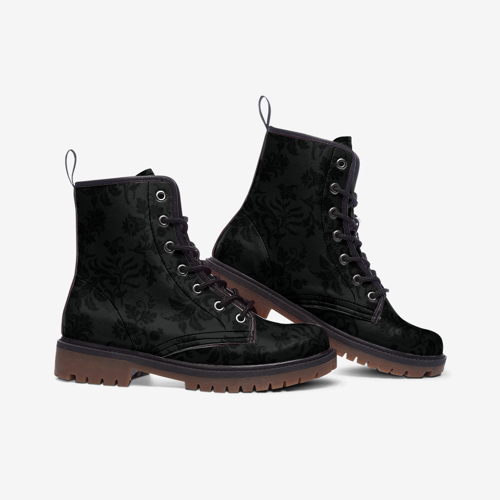 Black Gothic Brocade Boots