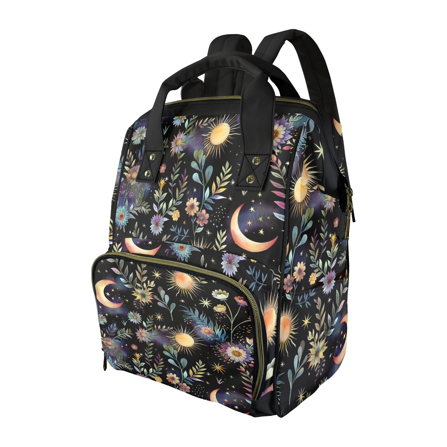Fairy Night Garden Flowers & Moons Diaper Backpack