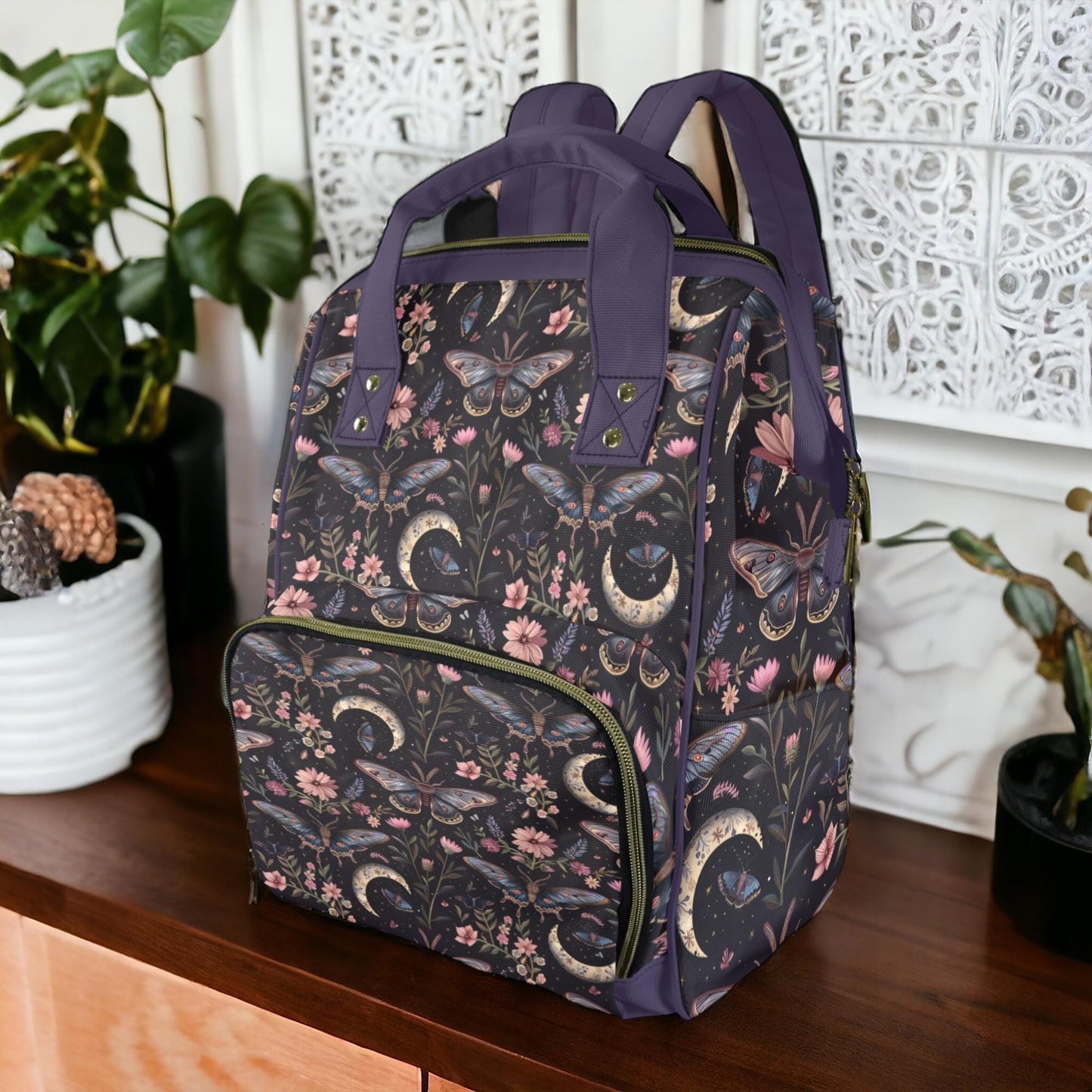Night Garden Butterflies Moons Diaper Backpack