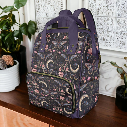 Night Garden Butterflies Moons Diaper Backpack