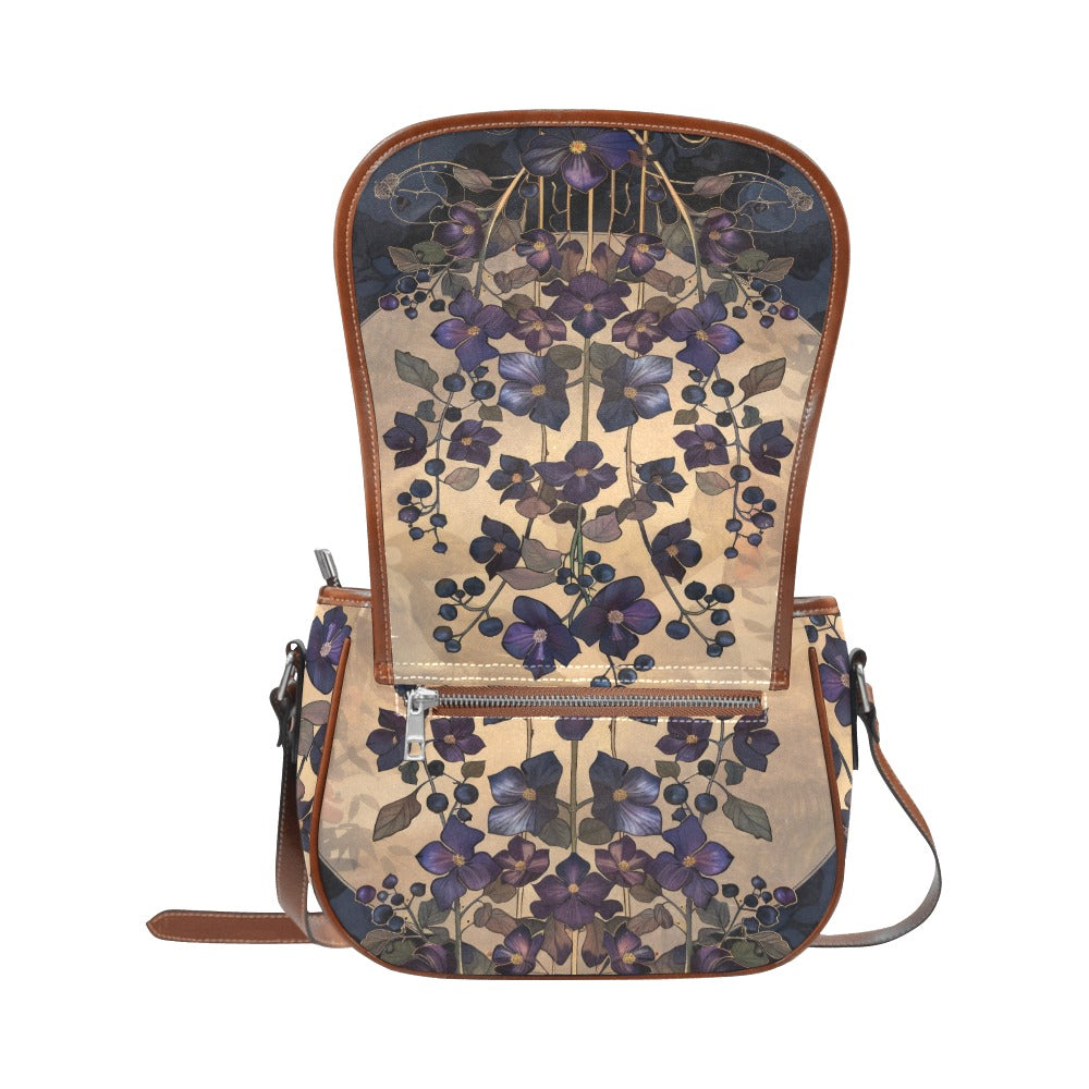 Ethereal Art Nouveau Nightshade Saddle Bag Purse