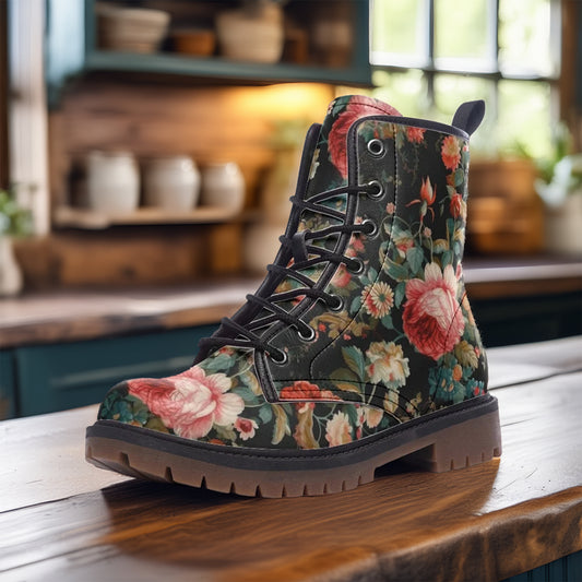 Vintage Chintz Roses Vegan Boots