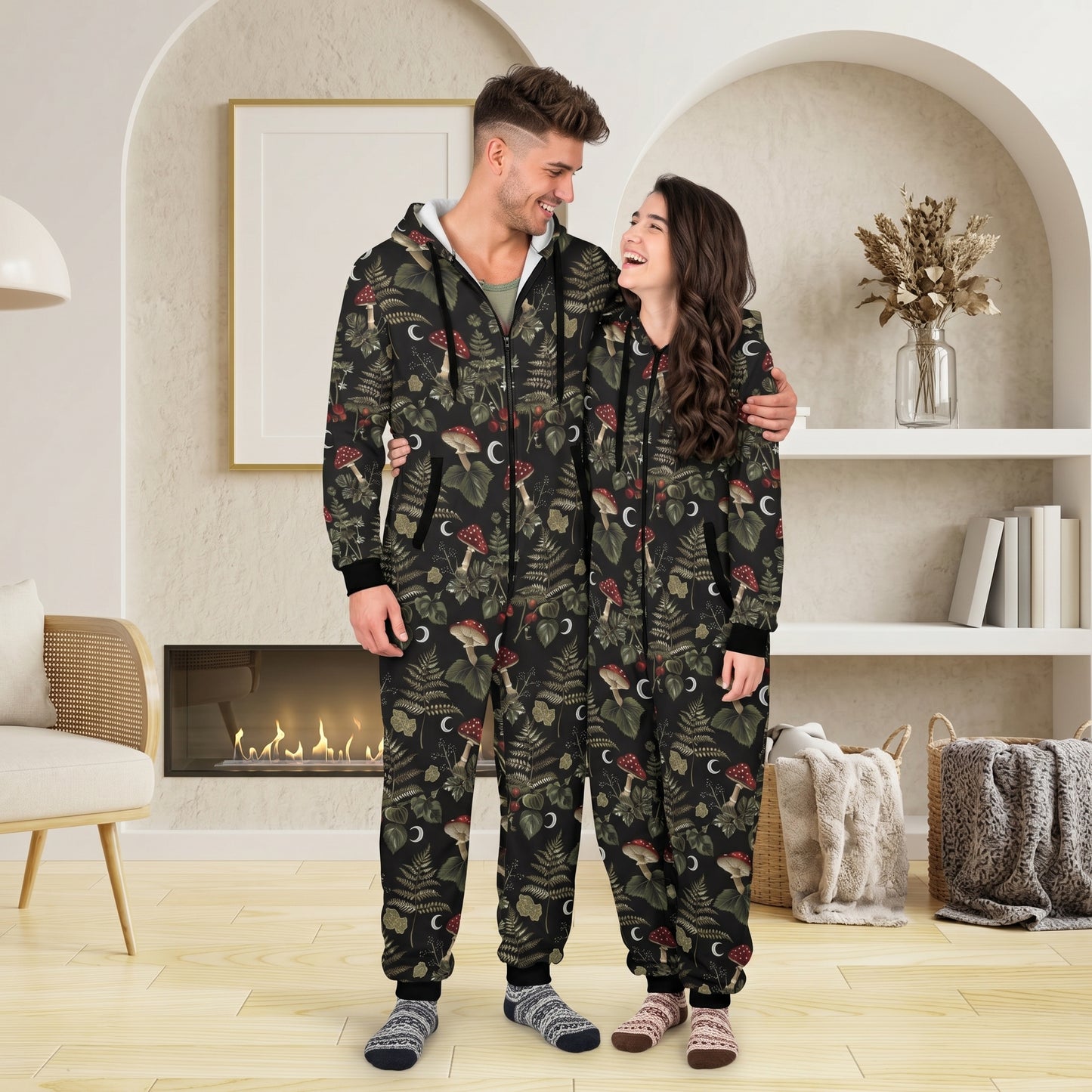 Witchy Moons & Mushrooms Adult Onesie