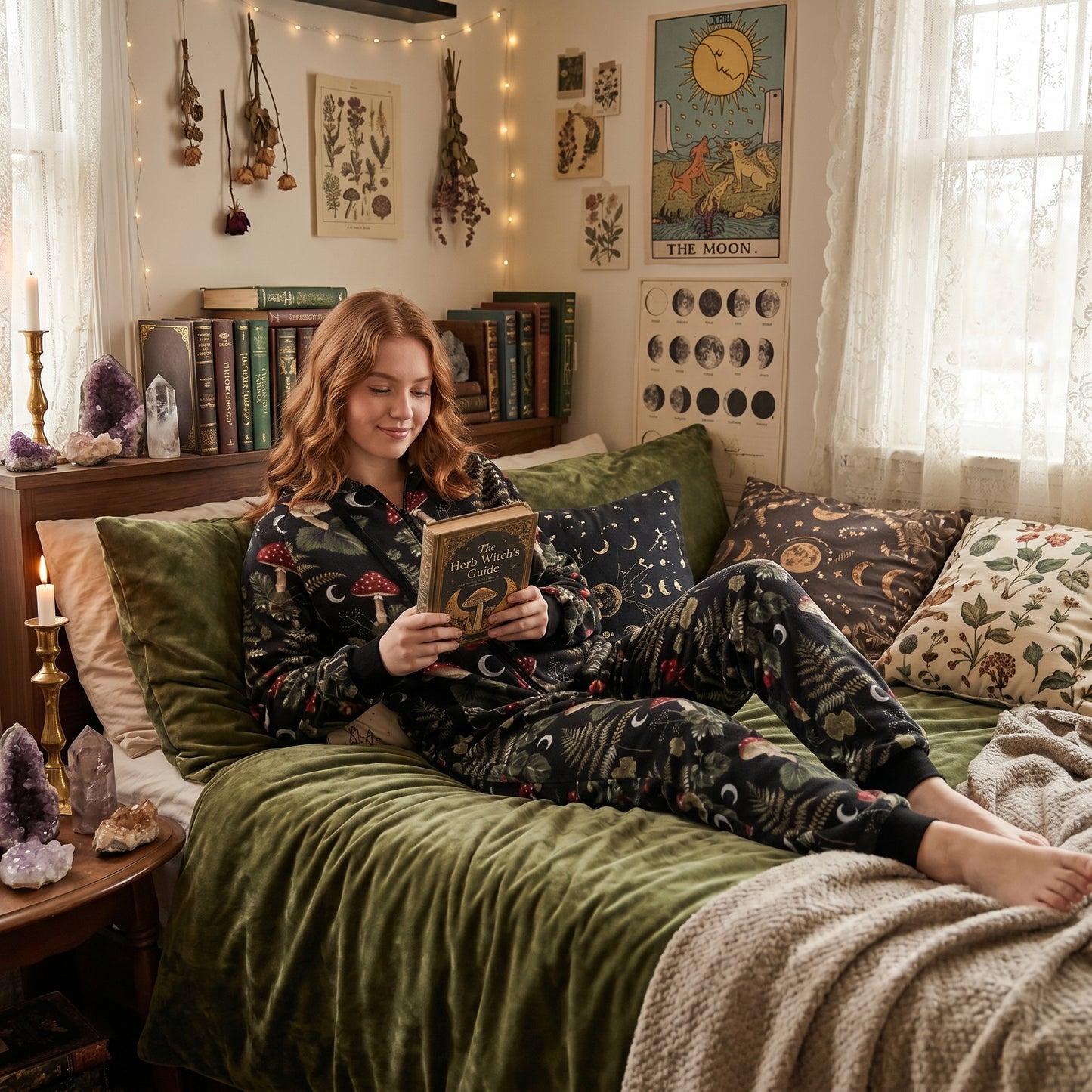 Witchy Moons & Mushrooms Adult Onesie