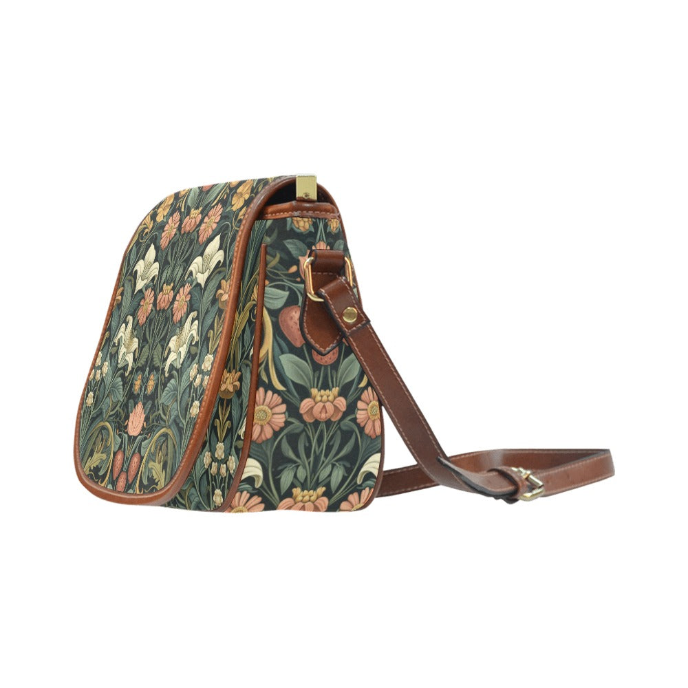 Art Nouveau Floral Saddle Bag