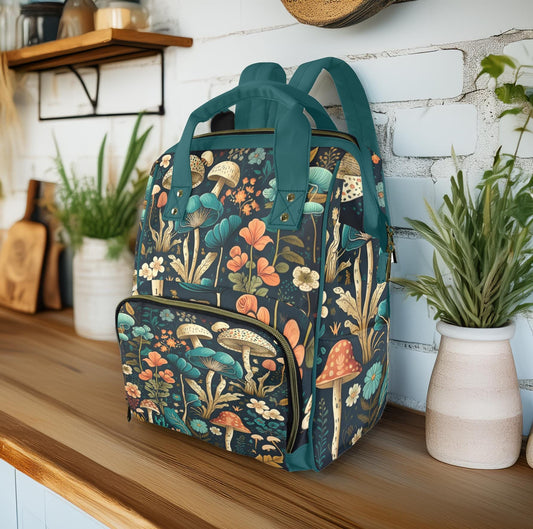 Boho Mushroom Mushroomcore Diaper Backpack