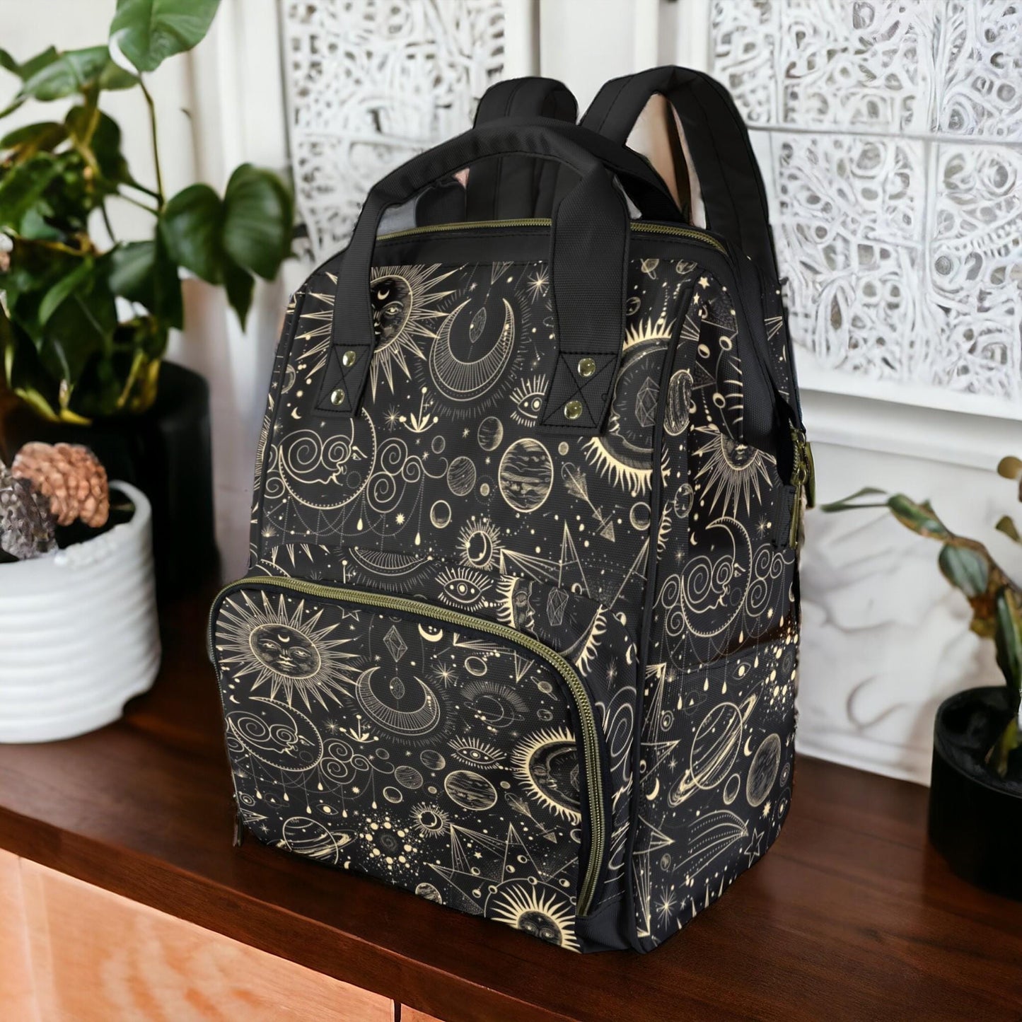 Celestial Stars Witchy Diaper Backpack
