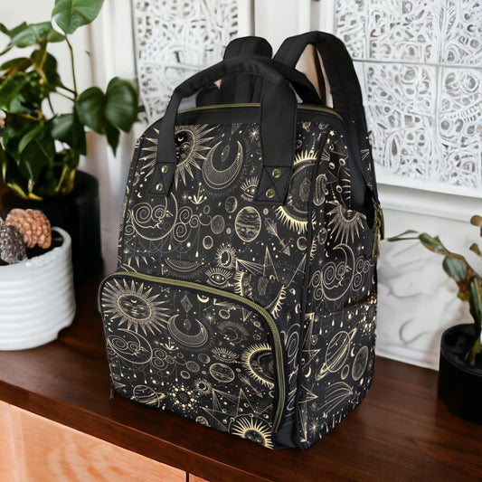 Celestial Stars Witchy Diaper Backpack