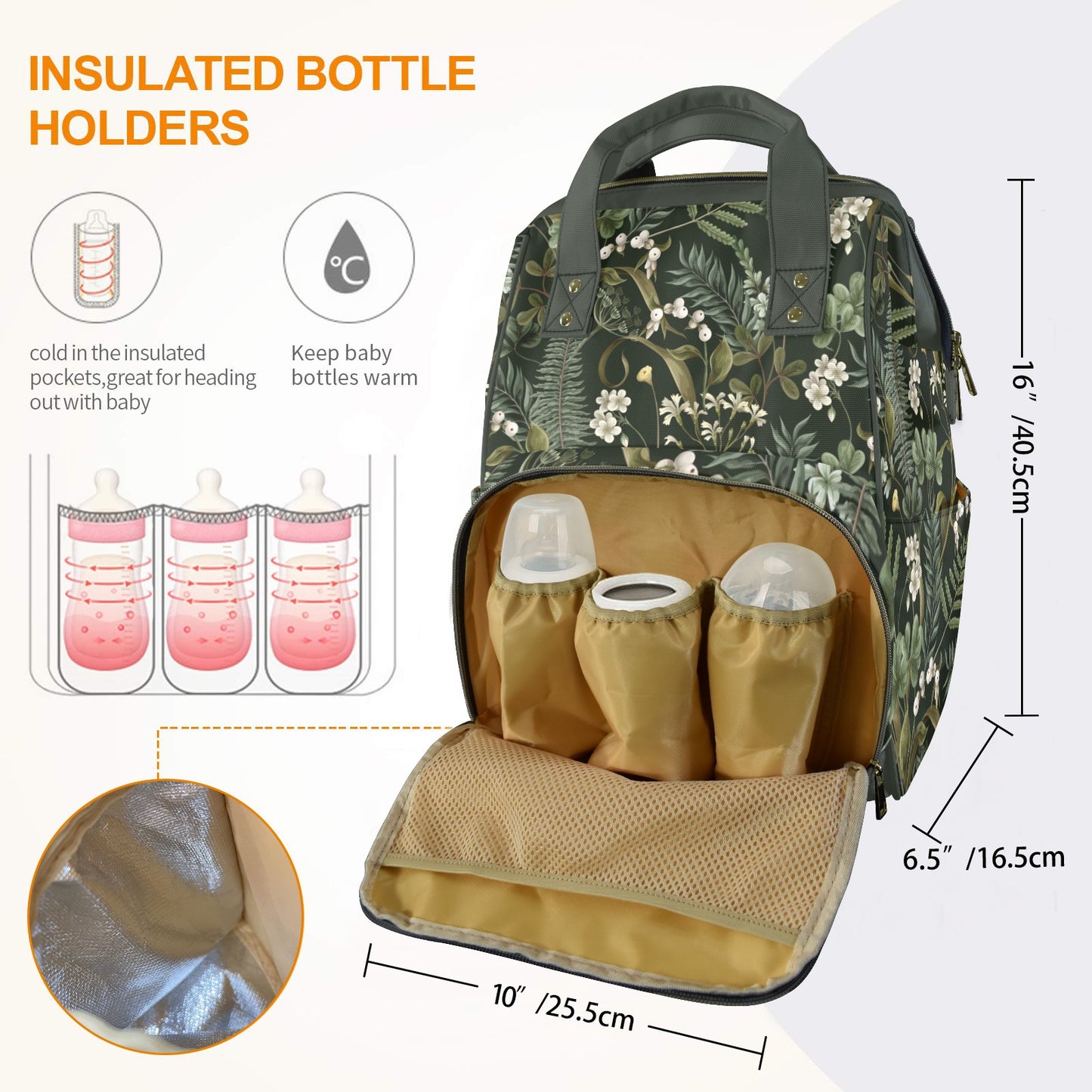 Botanical Forest Ferns & Flowers Diaper Backpack
