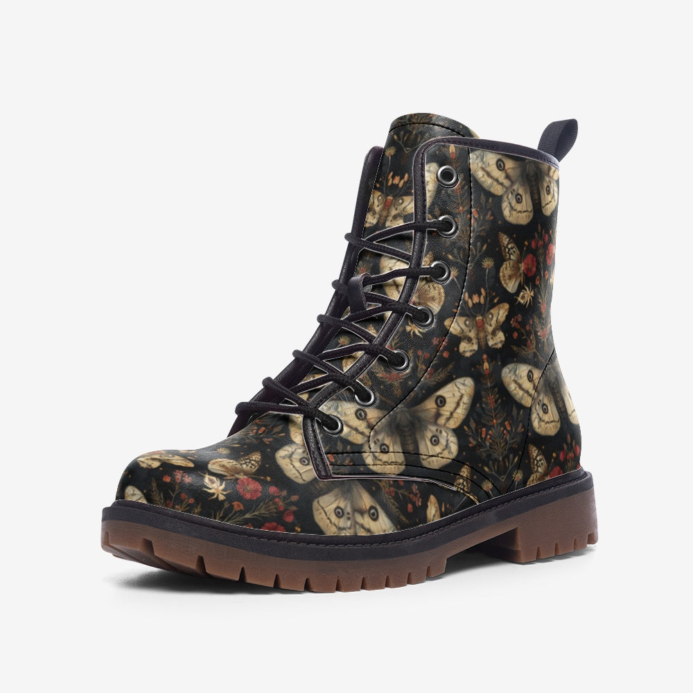 Whimsigothic Magical Moths Combat Boots