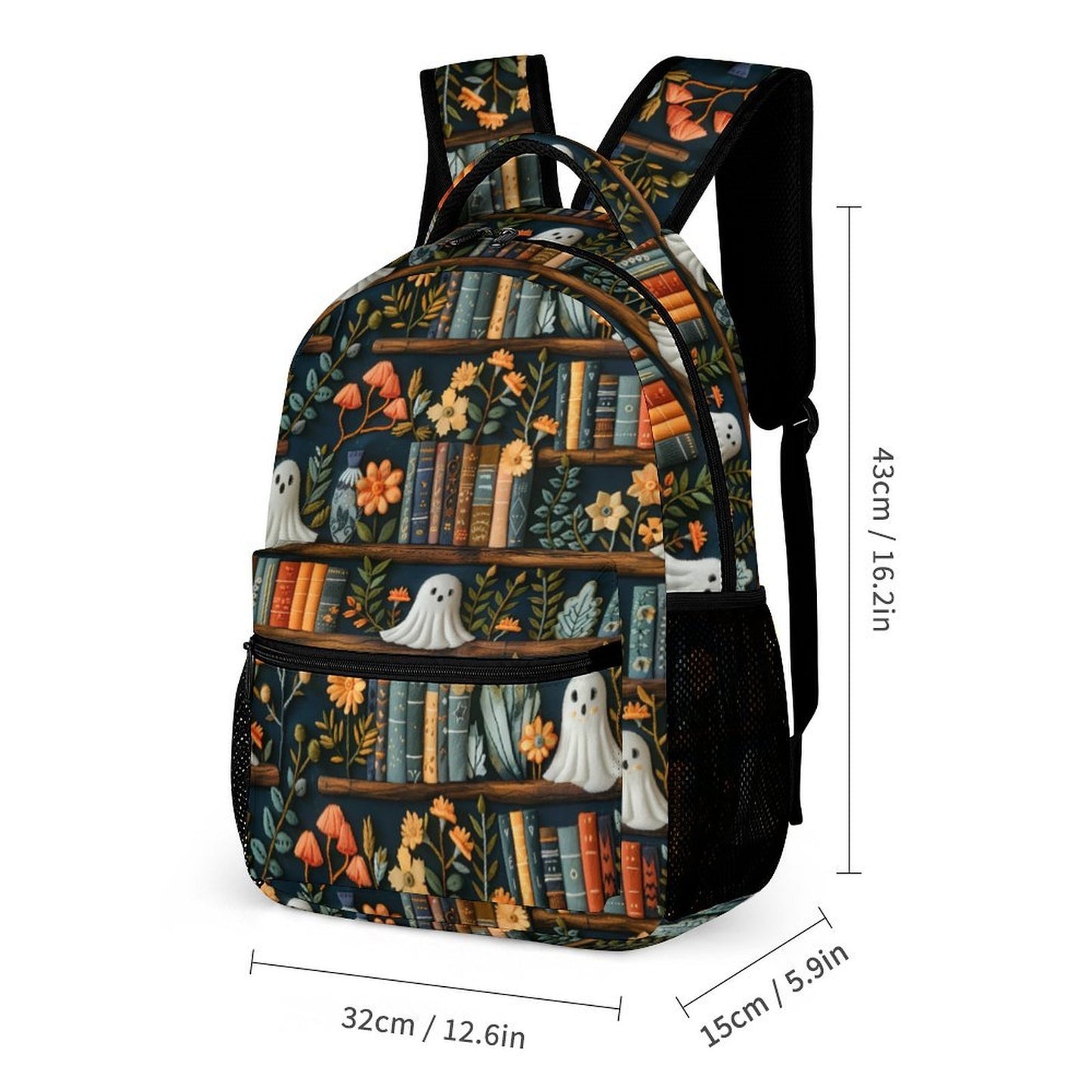Cute Ghosties and Books Backpack School Set