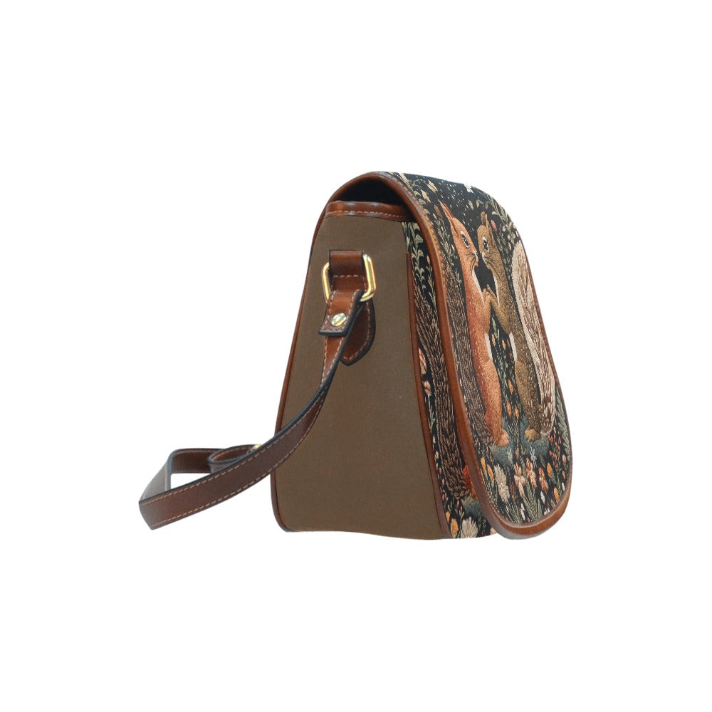 Cottagecore Whimsical Squirrels Saddle Bag