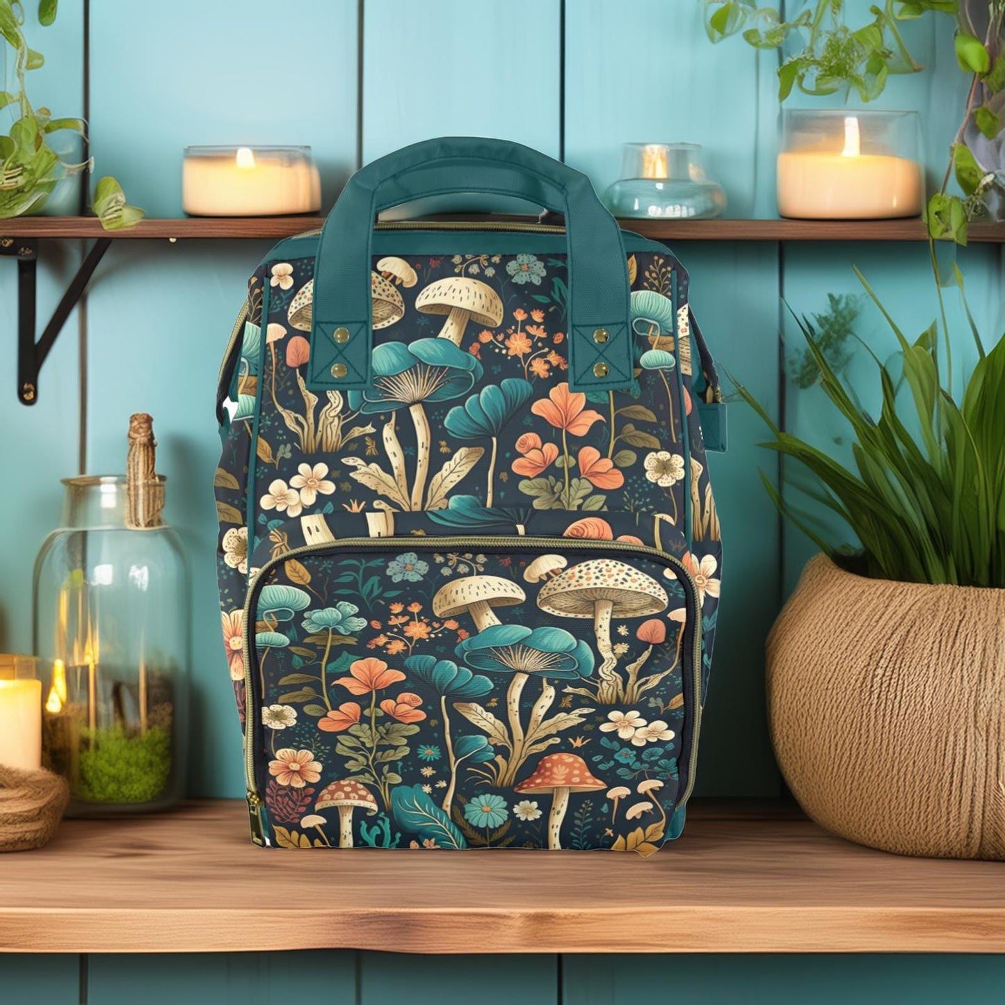 Boho Mushroom Mushroomcore Diaper Backpack