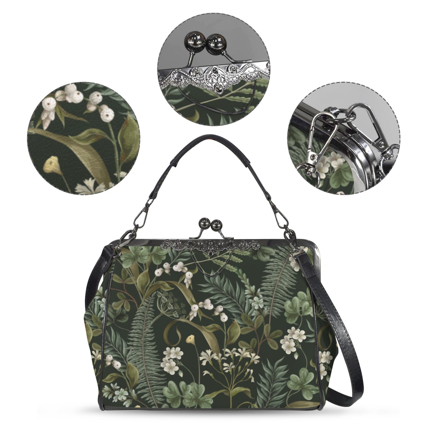 Woodland Botanical Kisslock Purse