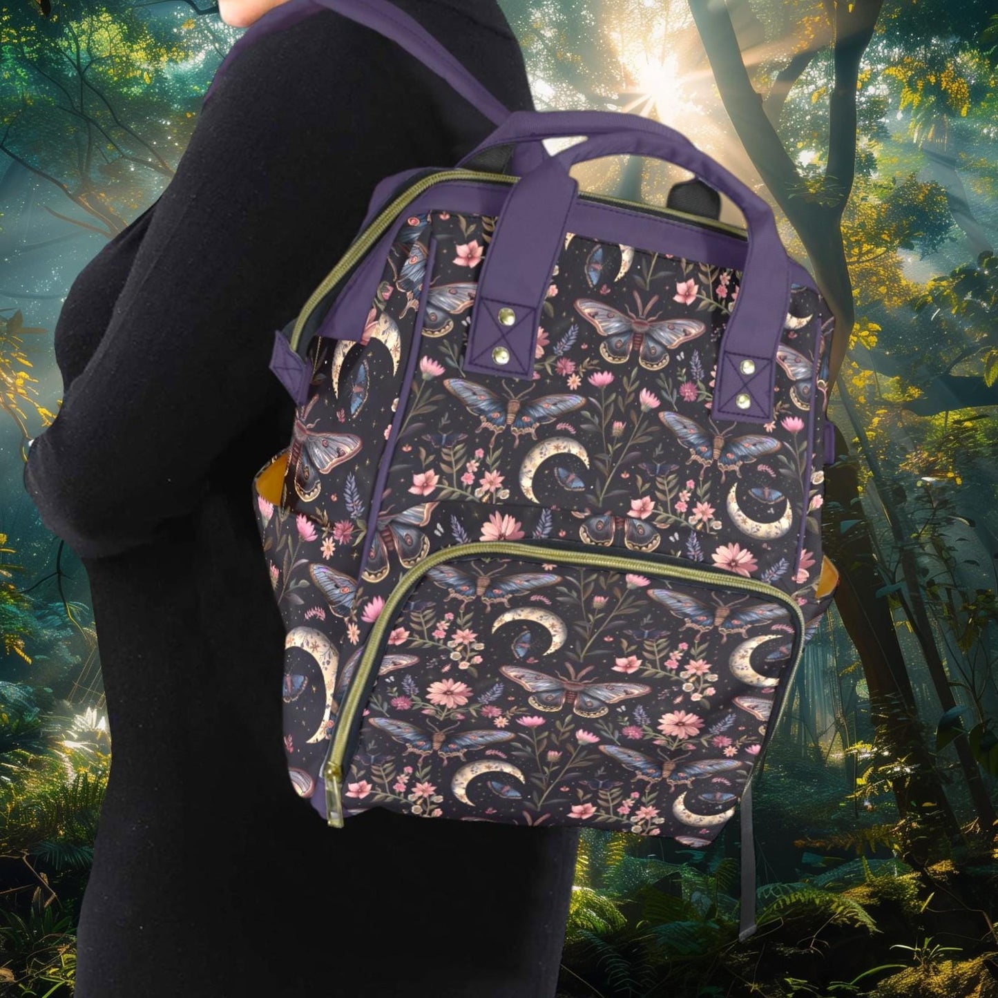 Night Garden Butterflies Moons Diaper Backpack