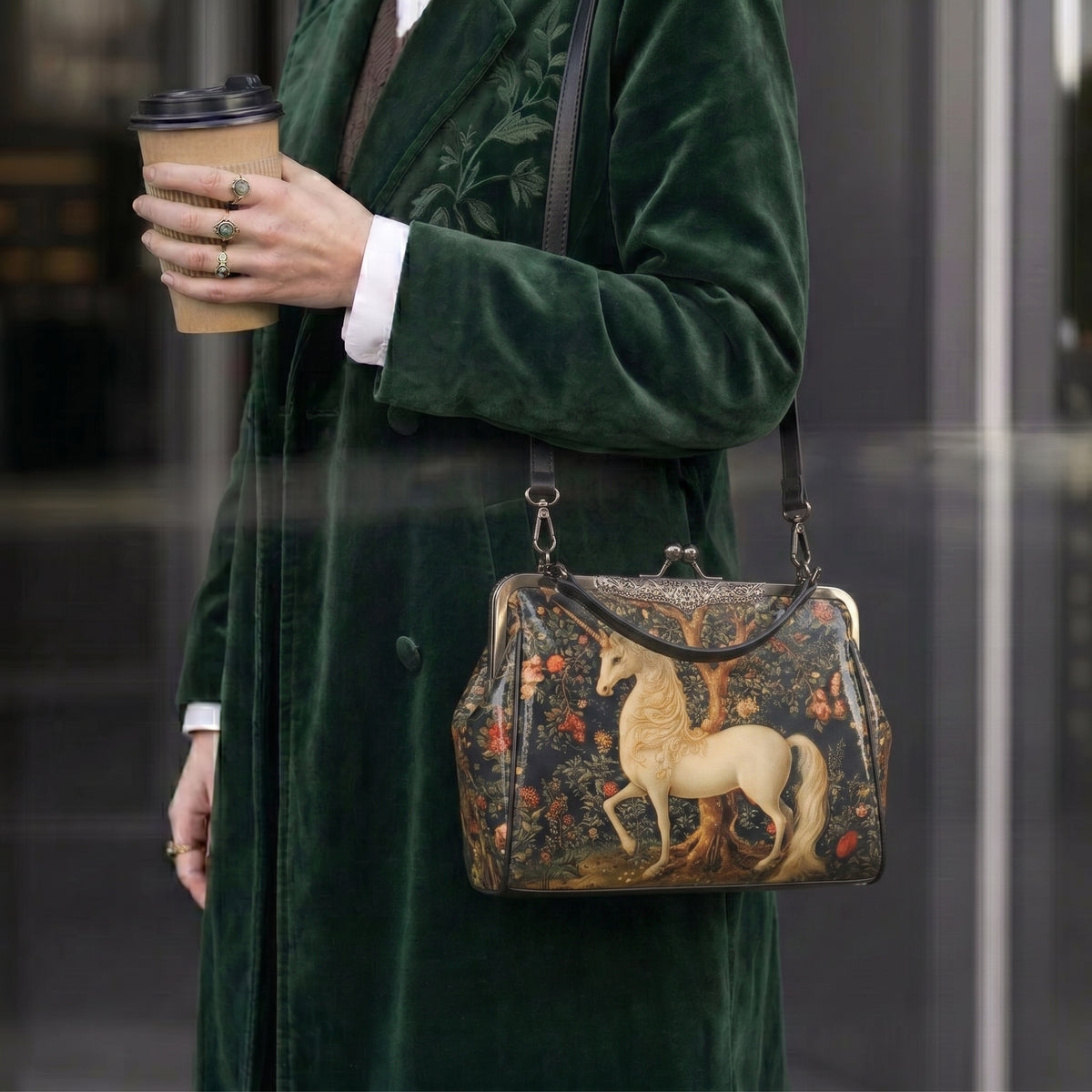 Medieval Unicorn Kisslock Bag
