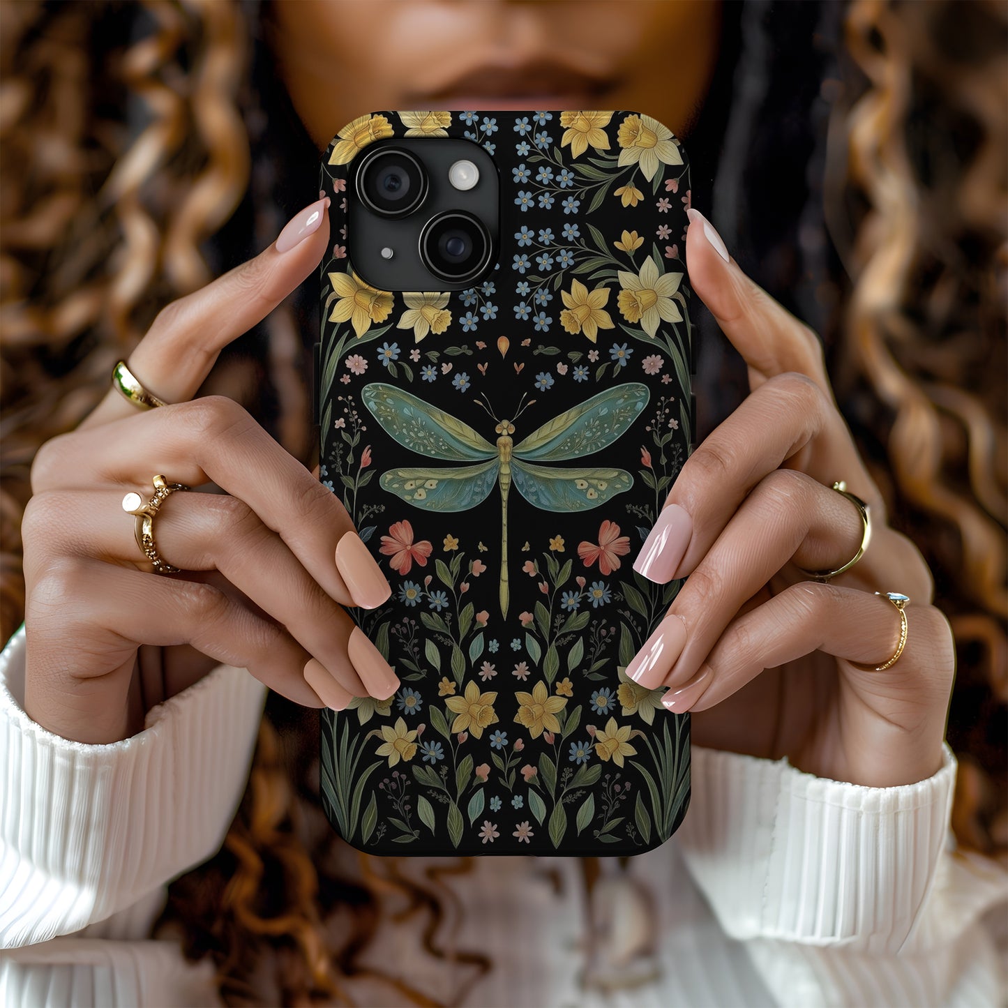 Dragonflies & Daisies Cottagecore Phone Case
