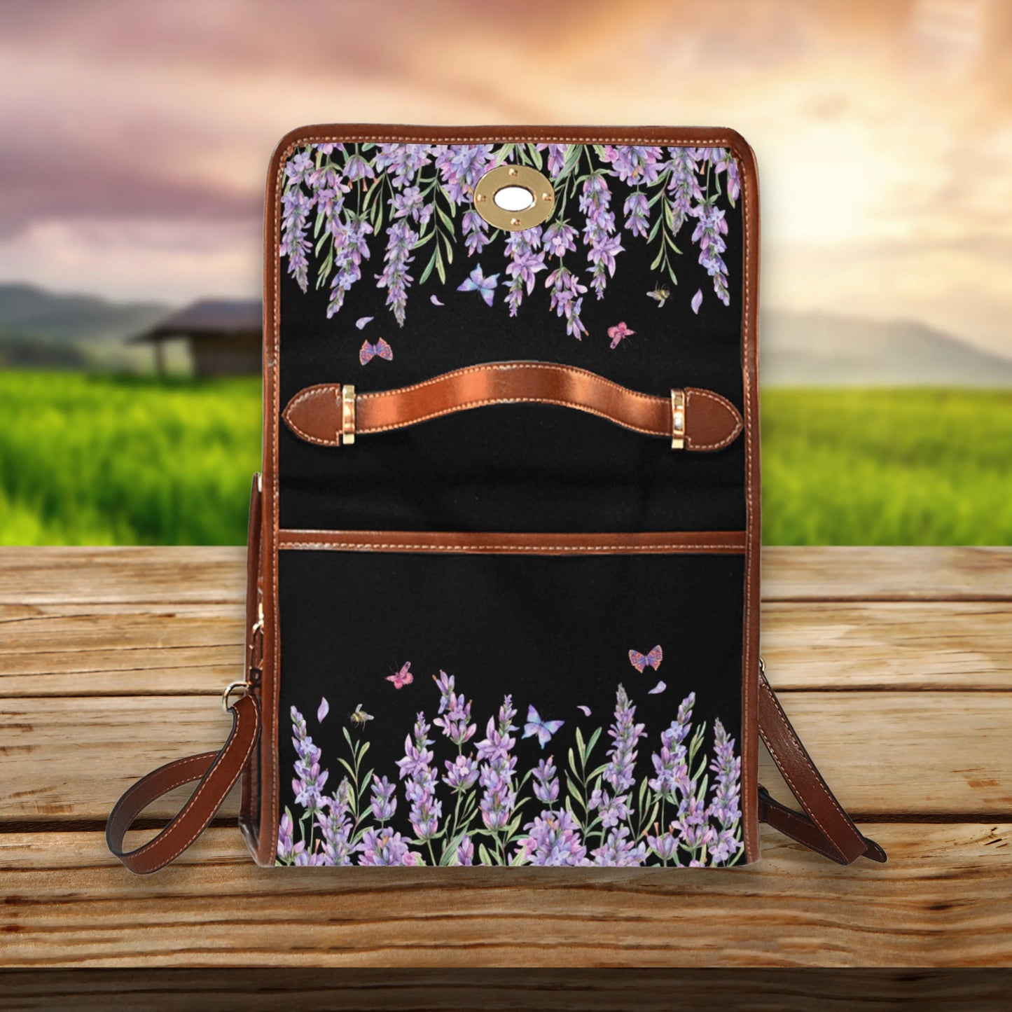 Boho Lavender Fields Satchel