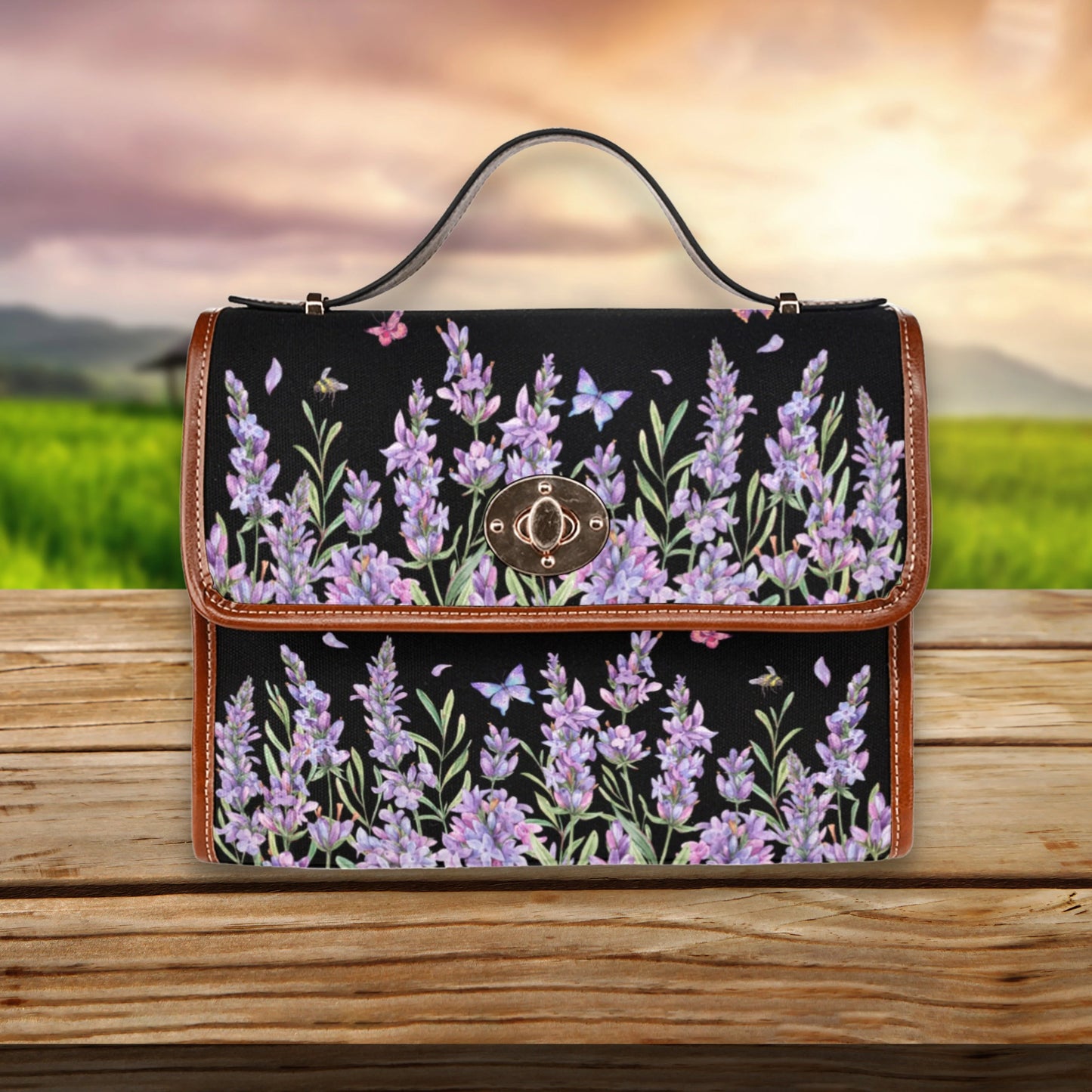Boho Lavender Fields Satchel