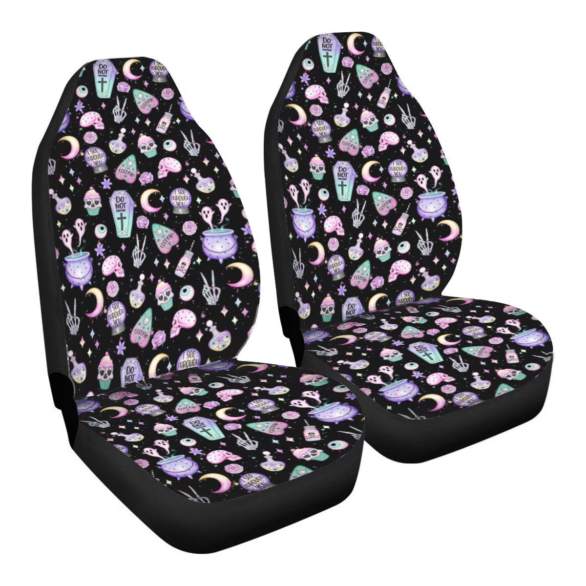 Cute Pastel Goth Witchy Car Seat Covers