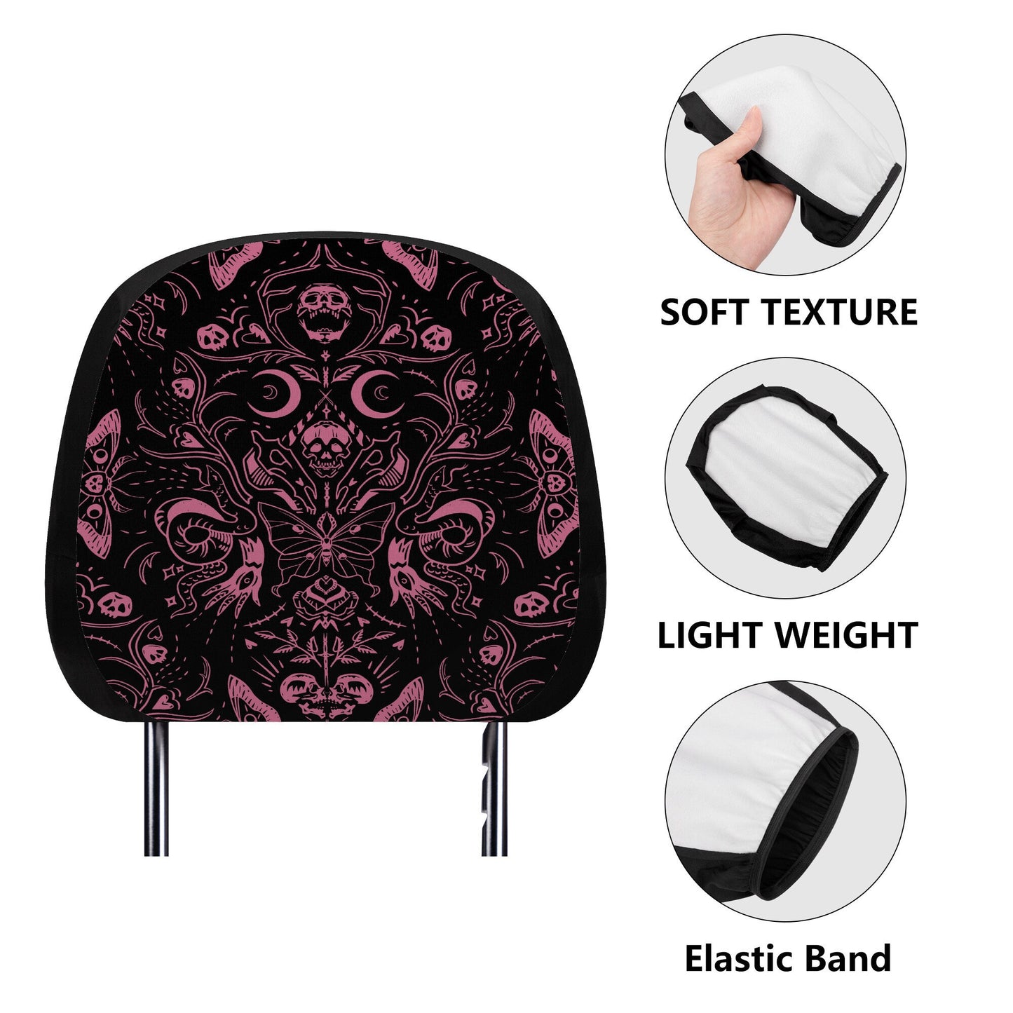 Pastel Pink Gothic Car Seat Covers